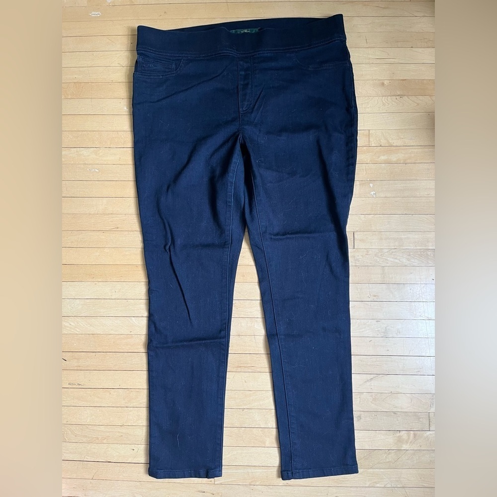 LRL Lauren Jeans Co. Ralph Lauren Pull On Modern Legging Dark Wash Jeans